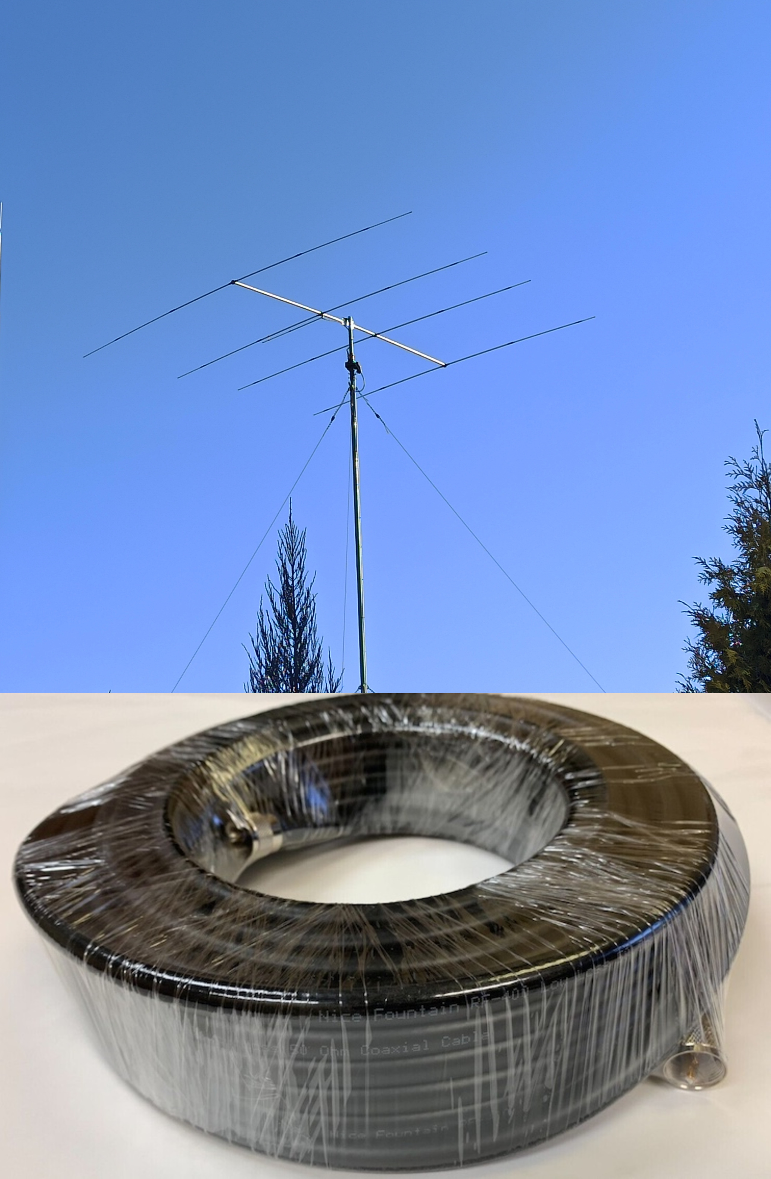 (image for) Sirio SY4 26.5 - 30 MHz 4 Elements Yagi Beam Antenna and 100 Ft LMR 400 Cable