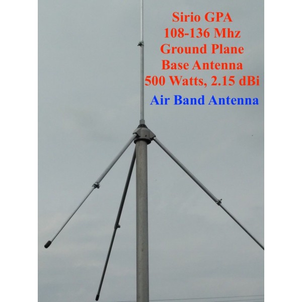 (image for) Sirio GPA 108-136 Mhz Air band ground plane base antenna - Click Image to Close